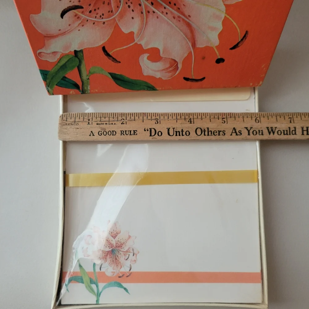 Vintage American Greetings Boxed Stationery Tiger Lily~ 1983 Unopened ~ USA Made